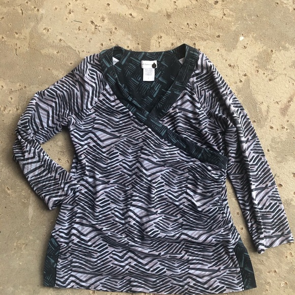 Soft Surroundings Large Blue V-Neck Wrap Blue - Picture 3 of 6